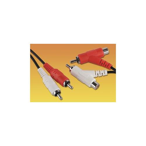 PRO SIGNAL - PSG00467 - 2X PHONO PLUGS TO 2X STACKABLE PHONO PLUG , 2 METRES