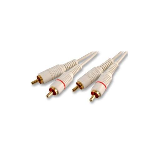 PRO SIGNAL - PSG02878 - 2X PHONO LEAD, WHITE, 5 METRES