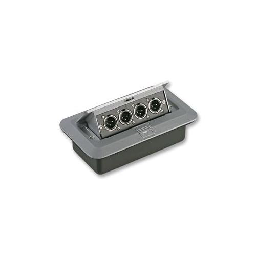 AV16213 - FLOOR BOX, 4X XLR PLUGS