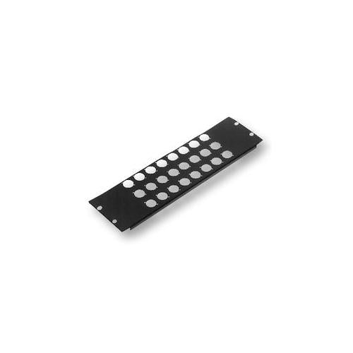 R1269/3UK/24 - PRE-PUNCHED XLR 19" PANELS - 3U - 24 HOLE