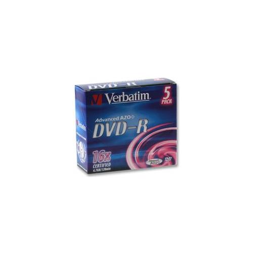 VERBATIM - 43519 - DVD-R, 16 SPEED, X5 JEWEL CASE