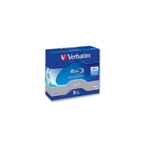 VERBATIM - 43715 - BLU RAY, BD-R, 6X, 5 PACK JEWEL CASE