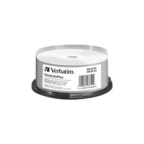 VERBATIM - 43749 - BLU RAY,BD-R DL,50GB,6X,SPINDLE ,25 PACK PRINTABLE