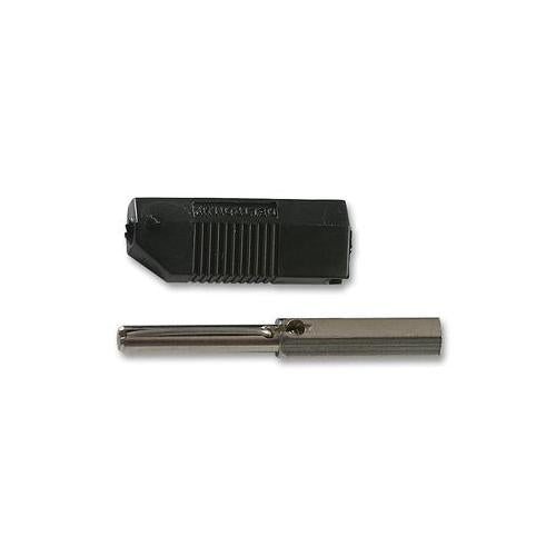 553-0100-01 Deltron Plug, 4mm, Stackable, Black, 10A