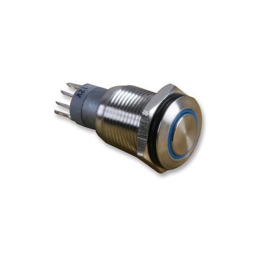 101-16L-F-R-B-S-12V Switch , Antivandal , 16mm , Ring , Blue