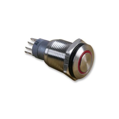 101-16L-F-R-R-S-12V Switch , Antivandal , 16mm , Ring , Red