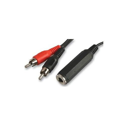 PSG03268 Pro Signal 6.35mm 2P socket To X Phono Plugs, 0.2M Cable
