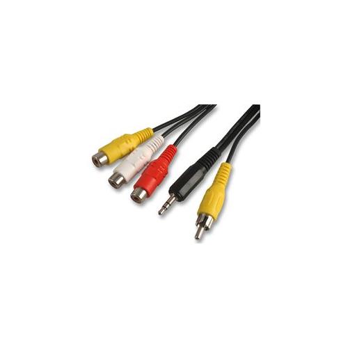 PSG03287 Pro Signal 3X Phono socket To Phono + 3.5mm Pl, 0.3M Cable