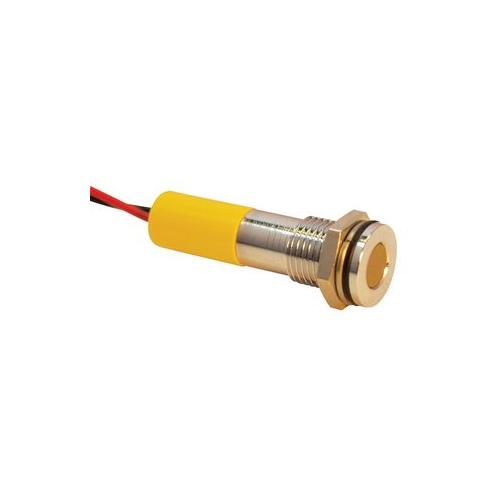 Q8F3CXXY12E Apem LED Indicator 8mm Flush Yellow 12V