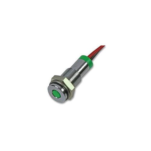Q6F7CXXG12E Apem LED Indicator 6mm Flush Green 12V