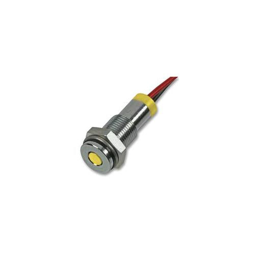 Q6F7CXXY12E Apem LED Indicator 6mm Flush Yellow 12V