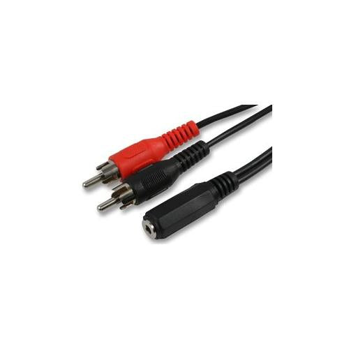 PSG03094 Pro Signal Lead, 3.5mm S Socket-2Xphono, 1M Cable
