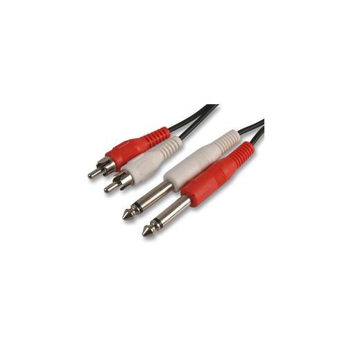PSG03285 Pro Signal 2X Phono To 2X 2P 6.35mm Plgs, 0.5M Cable