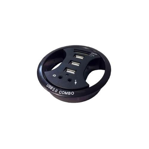 USB150 Powerdata Technologies Hub , In-Desk , USB/Audio/Media