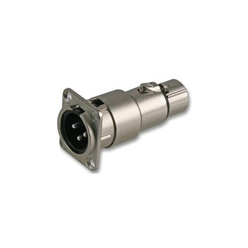 NA3MDF Neutrik XLR Feethrough Adaptor, Plug To Skt