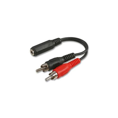 PSG03484 Pro Signal 3.5mm stereo socket To 2X Phono Plgs, 1.8M Cable