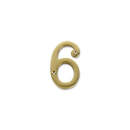 D01256 Duratool Numeral , 3" , Brass , No '6'