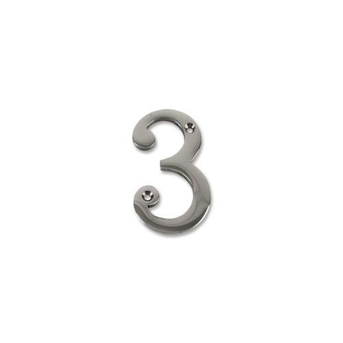 D01265 Duratool Numeral , 3" , Chrome , No '3'