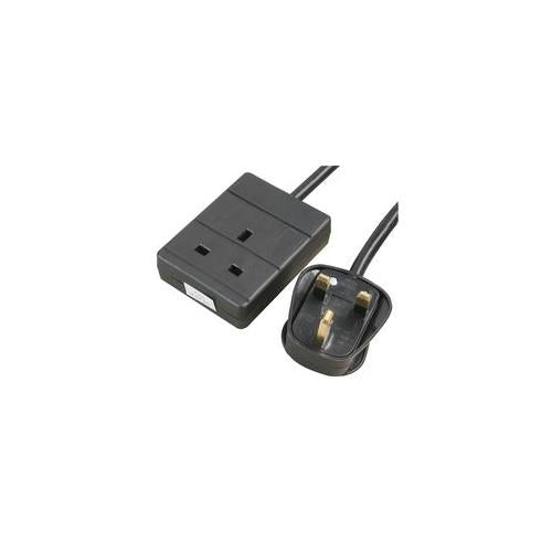 9128 BLACK 2M Pro Elec Extension Lead 1 Gang Black 2M
