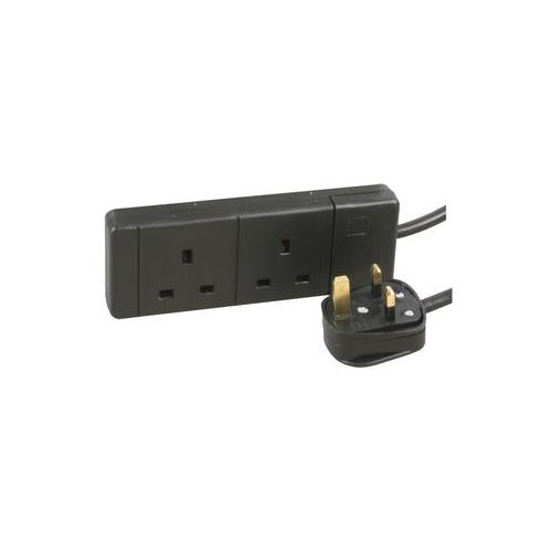 2118 BLACK 10M Pro Elec Extension Lead 2 Gang Black 10M