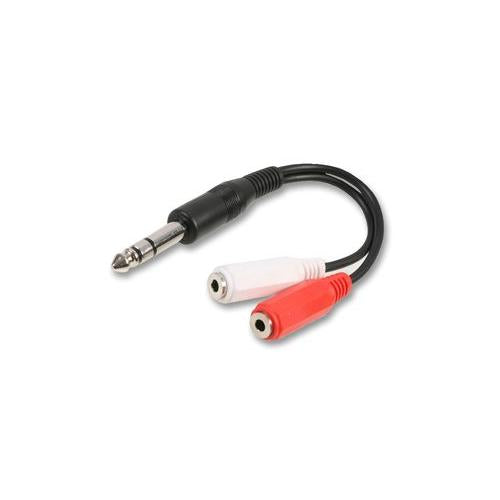 PSG03434 Pro Signal 6.35 stereo Plug To 2X 3.5 stereo socket s, 0.15M