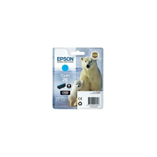 T26124010 Epson Ink Cartridge , T2612 , Cyan