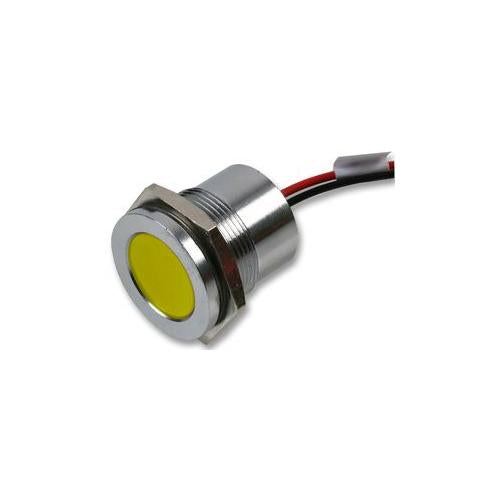 Q22F5CXXY24E Apem LED Indicator 22mm Flush Yellow 24V