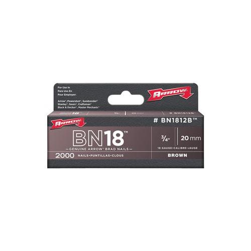 BN1812B Arrow Fastener 20mm Brown Brads (2000)