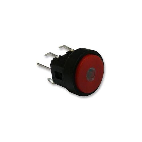 TS3B23 Switch , P/Button , Round , SPST , Red