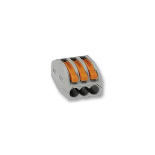 222-413 Wago Terminal Block, W/Lever, 3Cond, 4mm²