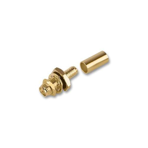 19-04F-3-TGG Multicomp Jack SMA , Bulkhead , Rg58 , Crimp