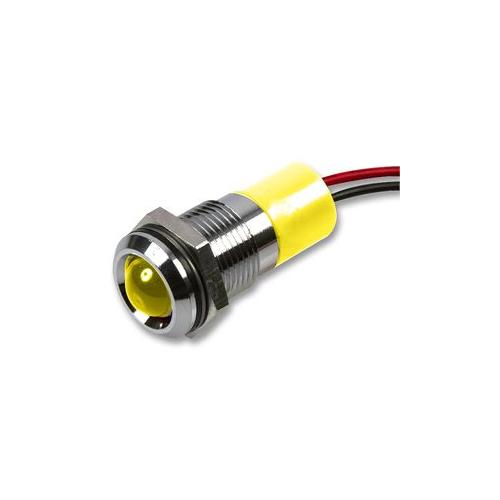 Q14P3CXXY12E APEM LED Indicator 14mm Proud Yellow 12V