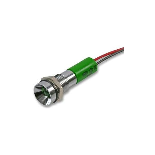 Q8R3CXXG24E APEM LED Indicator 8mm Recessed Green 24V