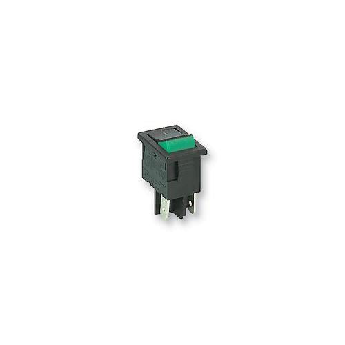 H8500XBAAC Arcolectric Switches Rocker Switch , SPST , Black/Green