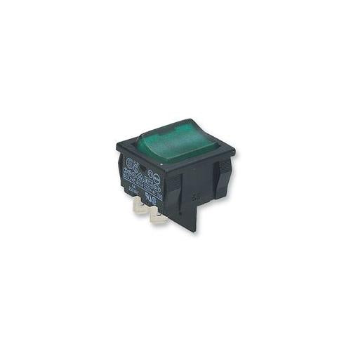 H8653VBNAD Arcolectric Switches Rocker Switch , DPST , Illum Green