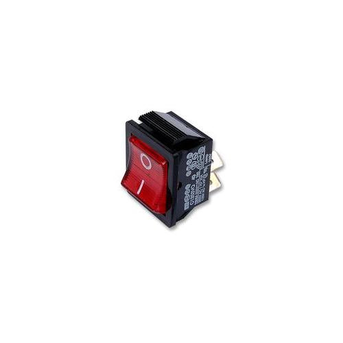 C1353VQ0/1RED Arcolectric Switches Rocker Switch , DPST , Illum Red , I/O