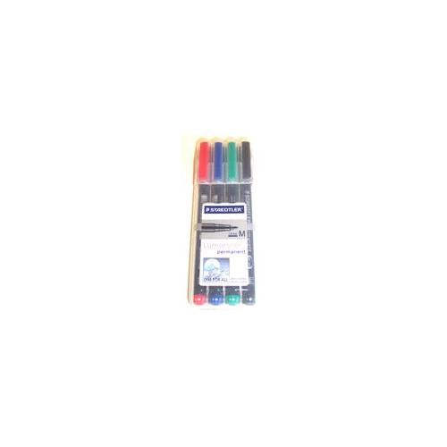 MEDIUM LUMOCOLOUR PENS (4 WALLET) , STAEDTLER , 317WP4