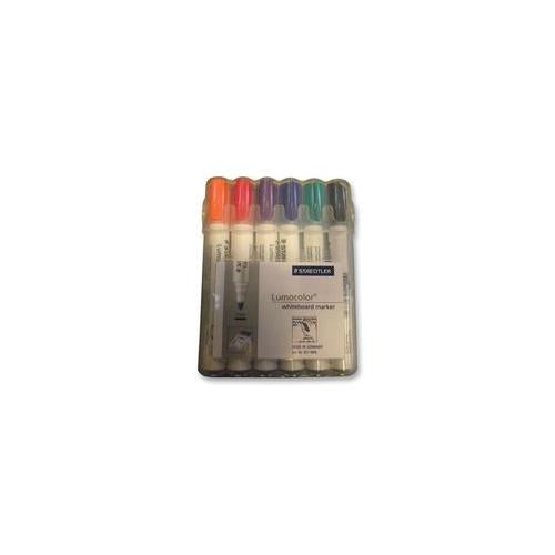 WHITEBOARD MARKERS, WALLET OF 6 COLS , STAEDTLER , 351WP6
