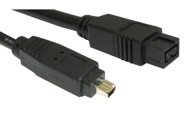 5 Metres 9PIN M TO 4 PIN M FIREWIRE 800-400 BLACK CABLE LEAD