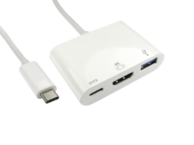 15cm USB type C to HDMI & USB adaptor with pd function
