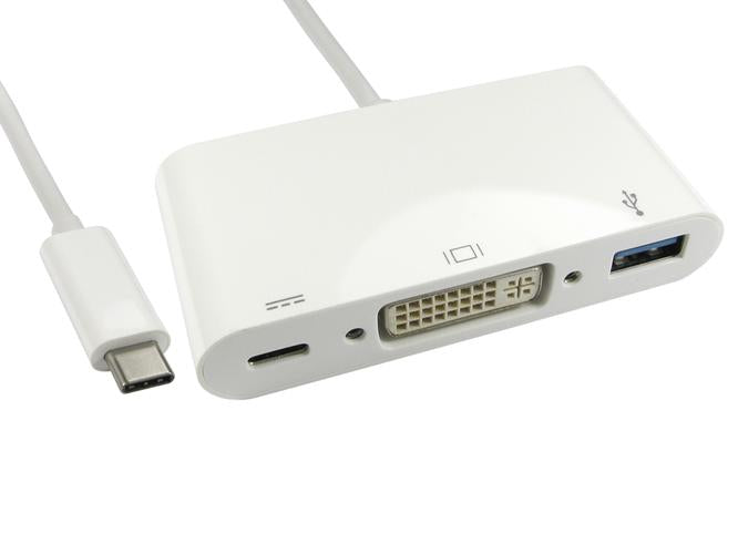 15cm USB type C to DVI & USB adptor with pd function