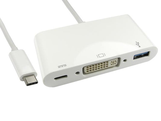 15cm USB type C to DVI & USB adptor with pd function