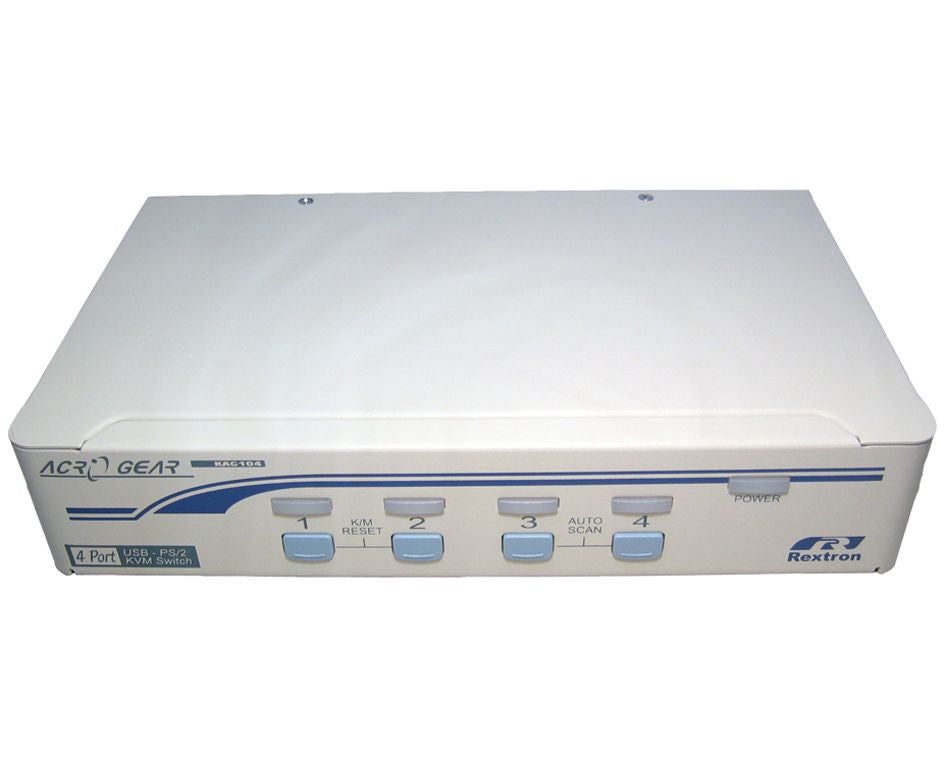 4 PORT AUTO HYBRID RACK MOUNTABLE KVM USB/PS/2+HD15+OSD
