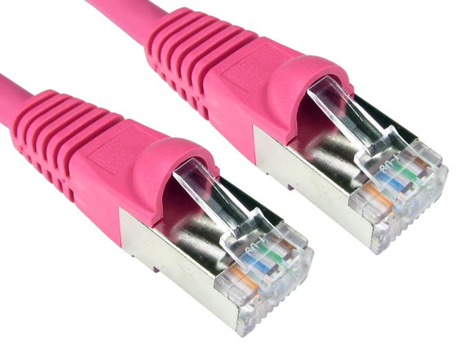 0.25 Metres cat6a sstp-LSOH patch cable snagless pink