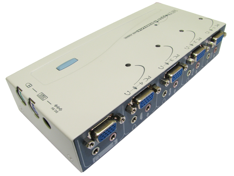4 PORT AUTO DESKTOP KVM+AUDIO-PS/2+HD15+3.5MM+ALL CABLES
