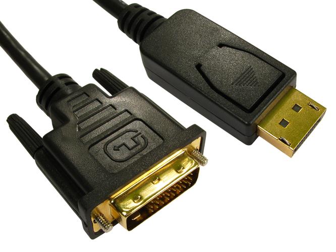 1 Metre Display Port M to DVI-D Single Link M Black Cable