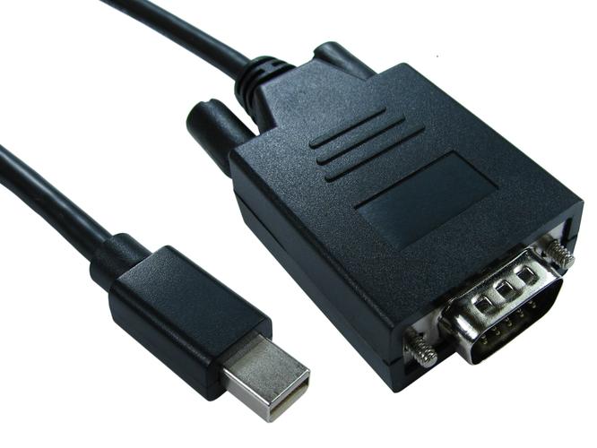 1 Metre mini display port (m) to VGA (m) cable black