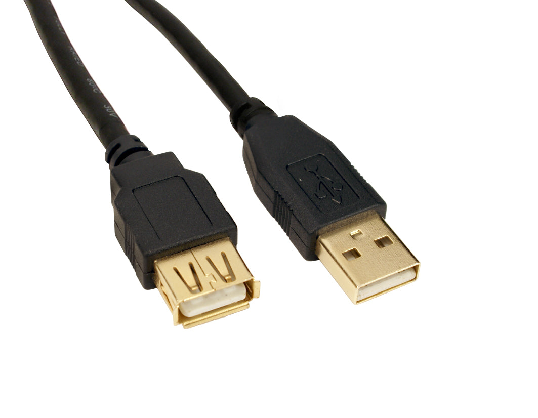 1.8 Metres USB 2.0 AM-AF BLACK/GOLD