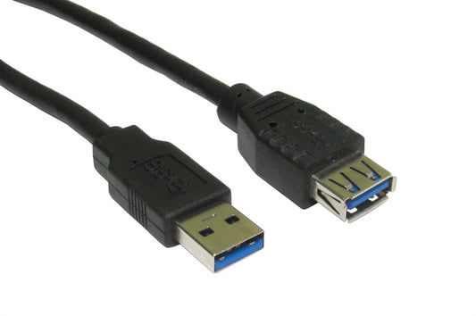 5 Metres USB 3.0 A M - A F BLACK EXTENSION CABLE LEAD
