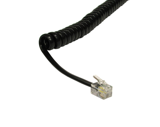 3mtr uncoiled(60cm coiled) handset cable rj10 black